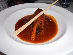 slow cooked baby lamb shank, california prune and mulberry korma